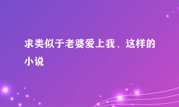 求类似于老婆爱上我、这样的小说