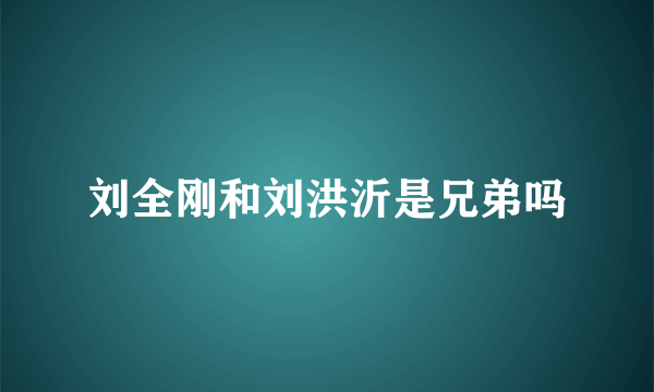 刘全刚和刘洪沂是兄弟吗