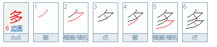 多的笔顺是什么