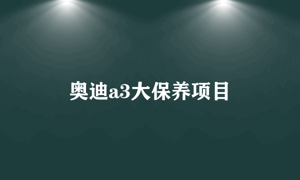 奥迪a3大保养项目