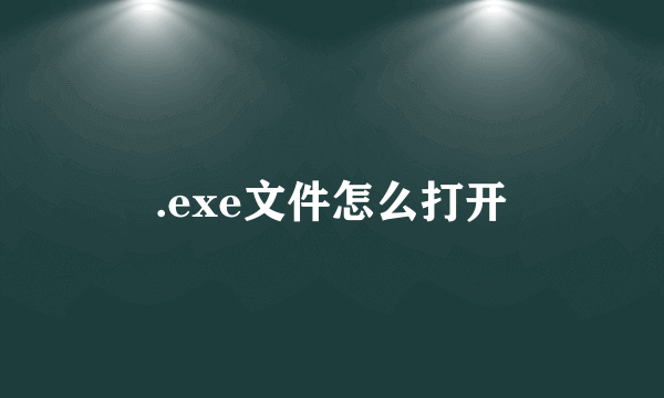 .exe文件怎么打开