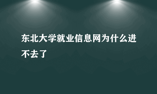 东北大学就业信息网为什么进不去了