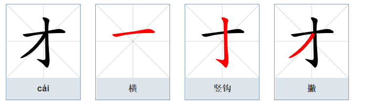 才的笔画顺序