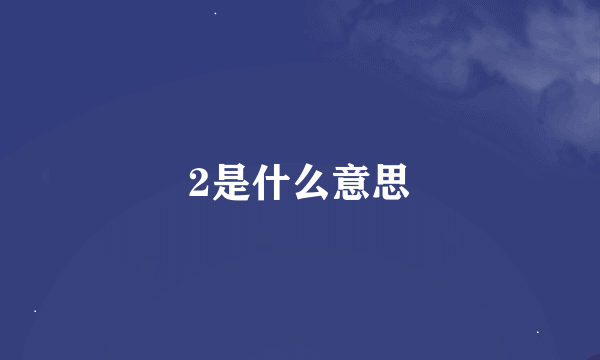 2是什么意思