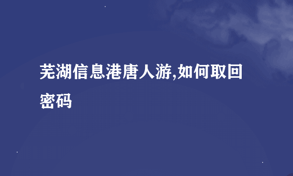 芜湖信息港唐人游,如何取回密码