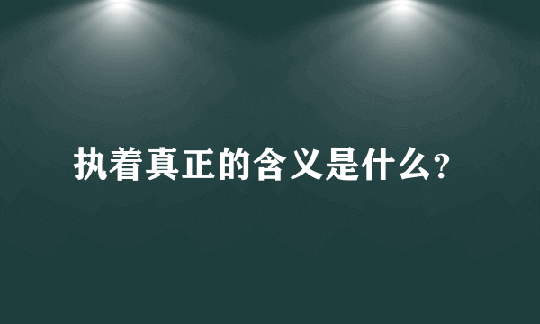 执着真正的含义是什么？