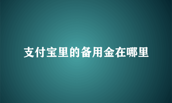 支付宝里的备用金在哪里