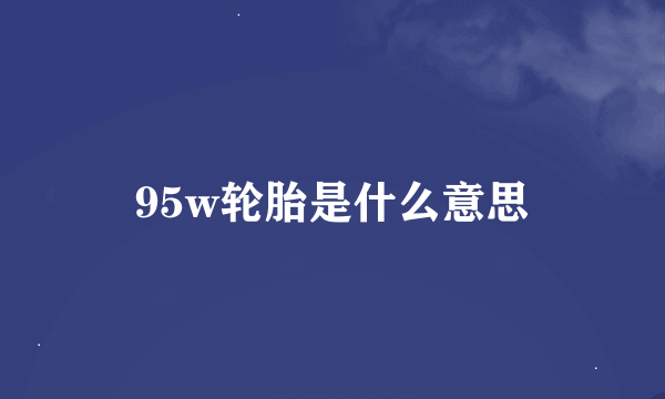 95w轮胎是什么意思