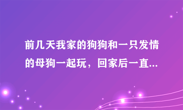 前几天我家的狗狗和一只发情的母狗一起玩，回家后一直扒门想出去，晚上也不睡觉，太伤脑筋了，害的我晚上