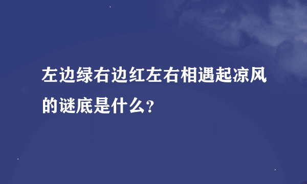 左边绿右边红左右相遇起凉风的谜底是什么？