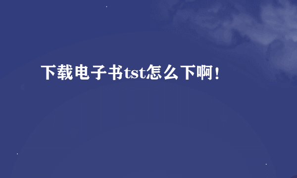 下载电子书tst怎么下啊！