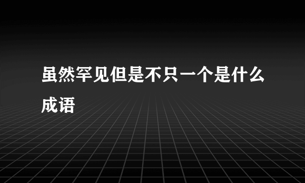 虽然罕见但是不只一个是什么成语