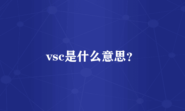 vsc是什么意思？