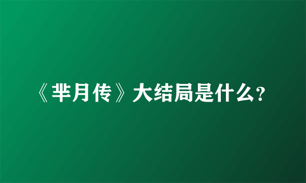 《芈月传》大结局是什么？