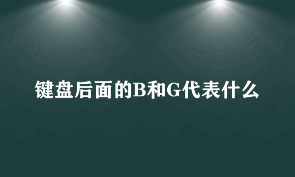 键盘后面的B和G代表什么