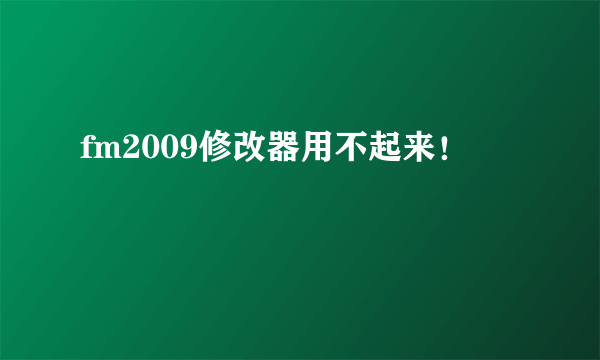 fm2009修改器用不起来！