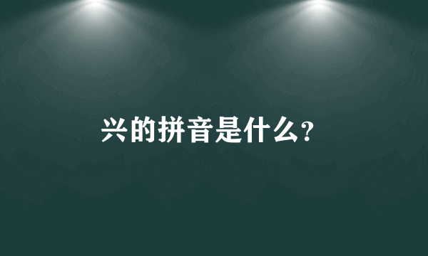 兴的拼音是什么？