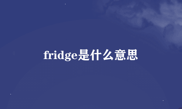 fridge是什么意思