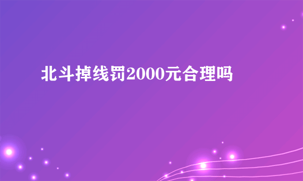 北斗掉线罚2000元合理吗