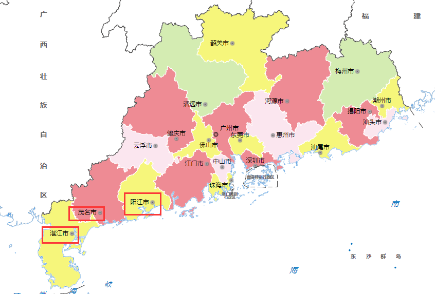 粤西地区包括哪些城市？