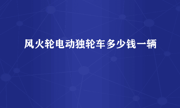 风火轮电动独轮车多少钱一辆