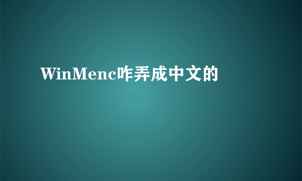 WinMenc咋弄成中文的