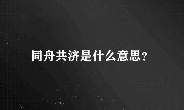 同舟共济是什么意思？