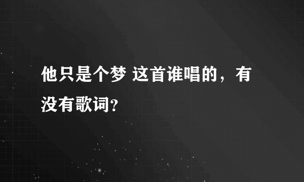 他只是个梦 这首谁唱的，有没有歌词？