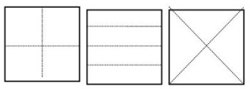 6种把正方形平均分四份的方法