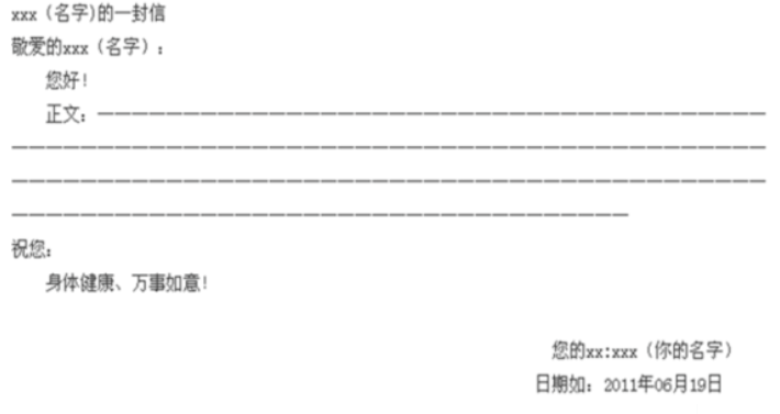 一封信的格式是怎样的？