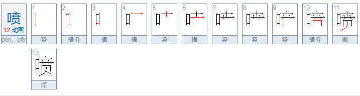 喷组什么词？