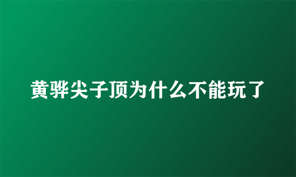 黄骅尖子顶为什么不能玩了