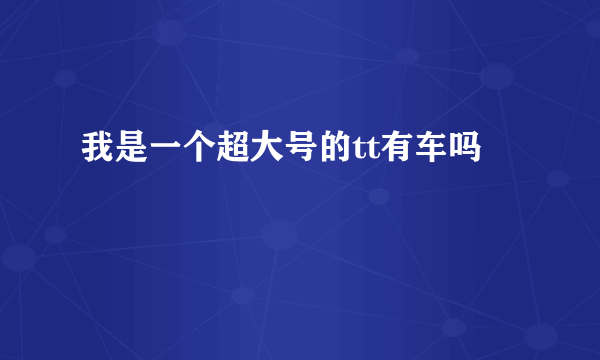 我是一个超大号的tt有车吗