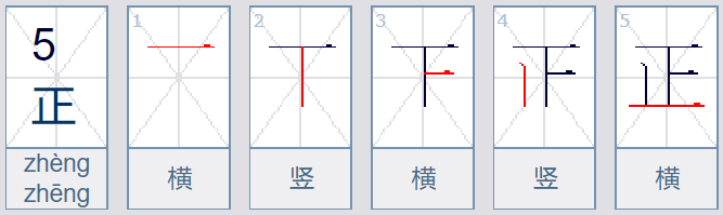 正的笔顺怎么写?