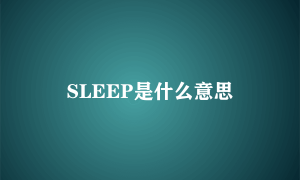 SLEEP是什么意思