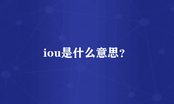 iou是什么意思？