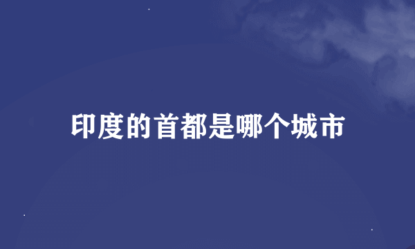 印度的首都是哪个城市