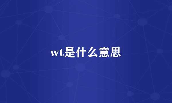 wt是什么意思