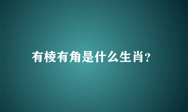 有棱有角是什么生肖？