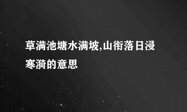 草满池塘水满坡,山衔落日浸寒漪的意思