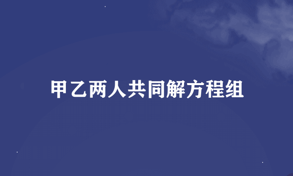 甲乙两人共同解方程组