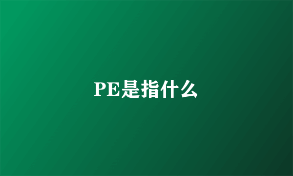 PE是指什么