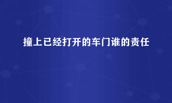 撞上已经打开的车门谁的责任