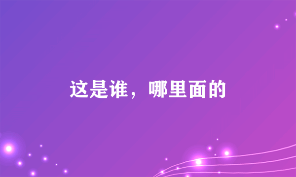 这是谁，哪里面的