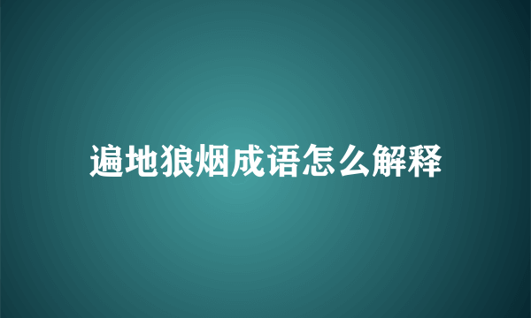 遍地狼烟成语怎么解释