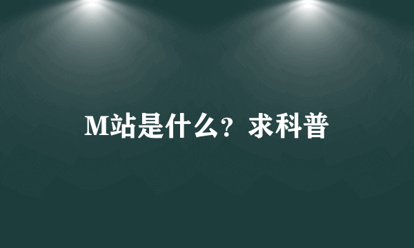 M站是什么？求科普