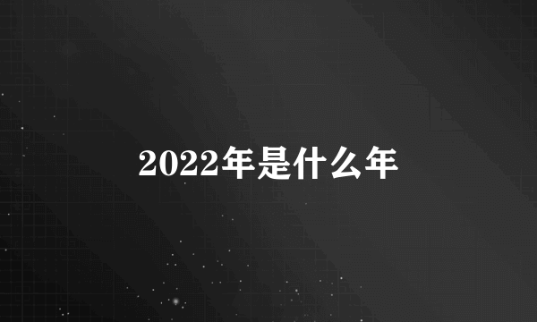 2022年是什么年