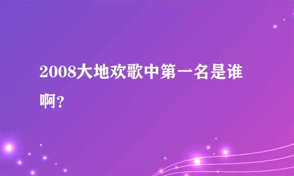 2008大地欢歌中第一名是谁啊？