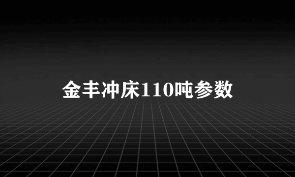 金丰冲床110吨参数