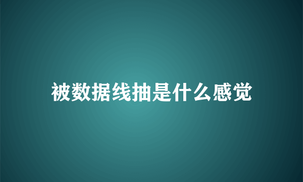 被数据线抽是什么感觉